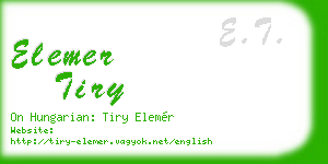 elemer tiry business card