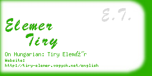 elemer tiry business card